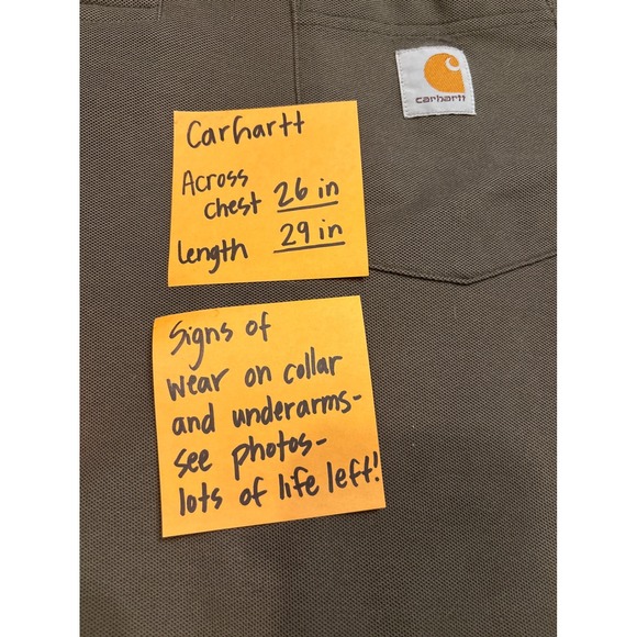 Carhartt XL Mens Polo Shirt‎ Workwear Pocket Relaxed Fit Olive Green - Picture 5 of 11